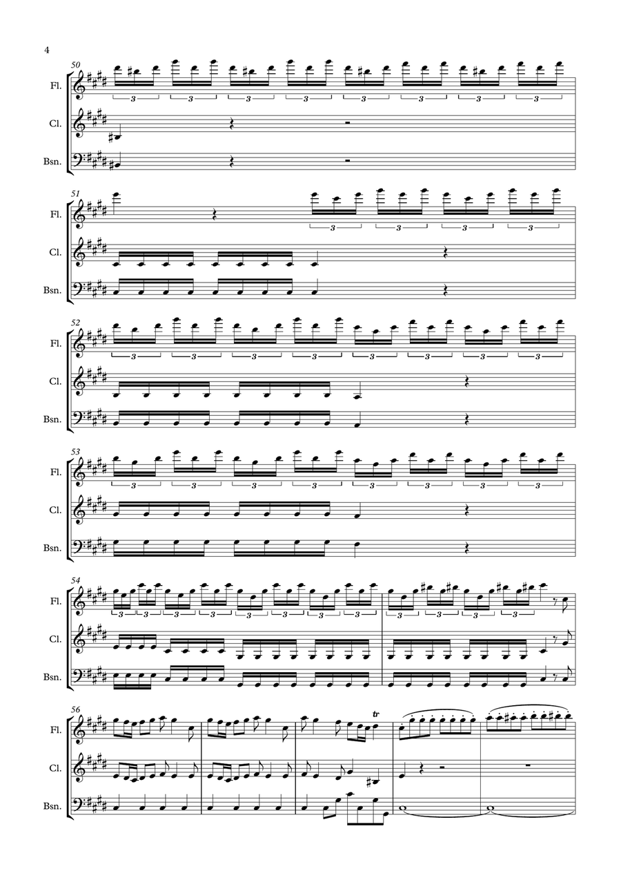 A. Vivaldi, Spring, 1st movement Woodwind Trio scores gallery preview page 4