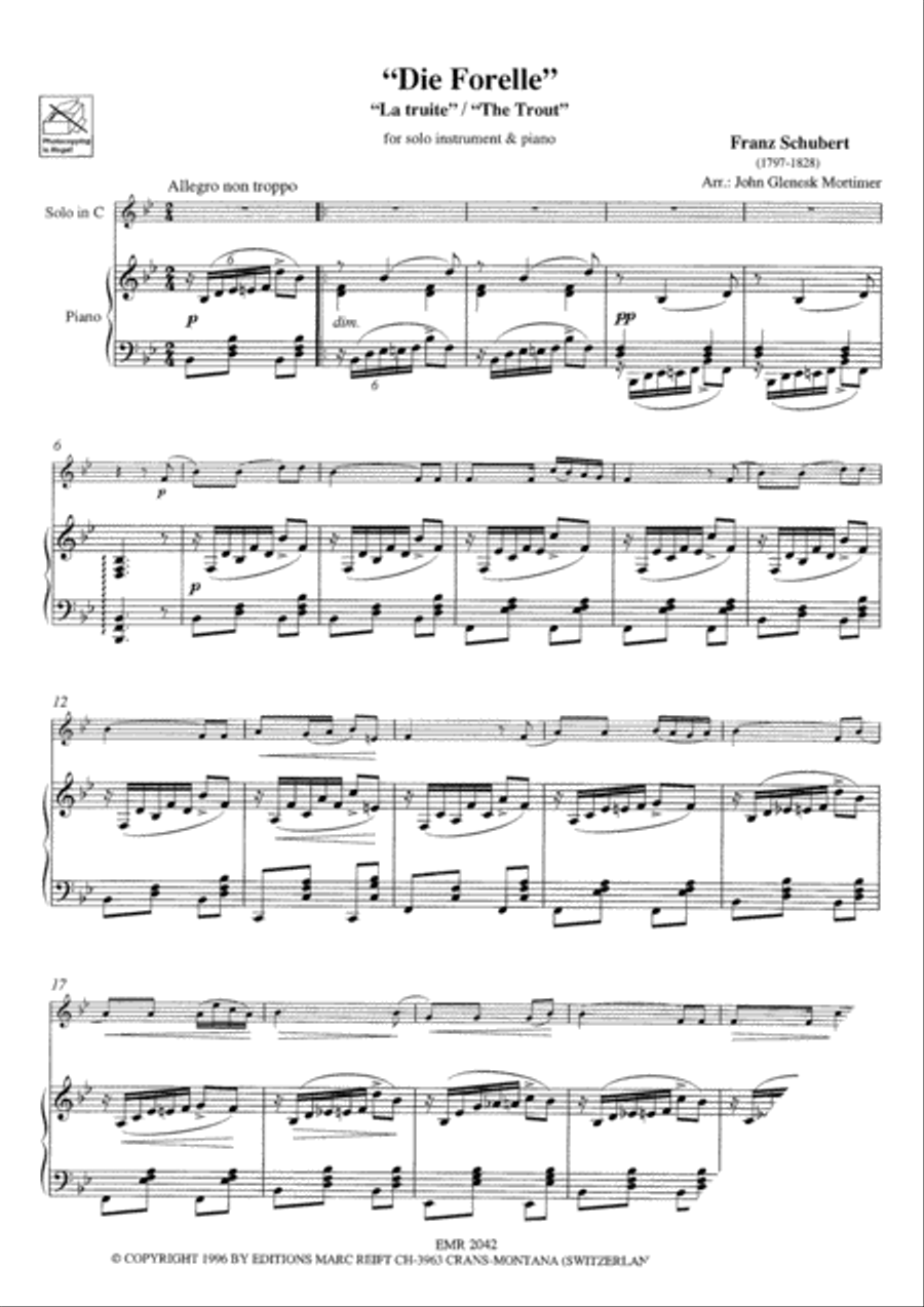 Die Forelle Bassoon Solo scores gallery preview page 3
