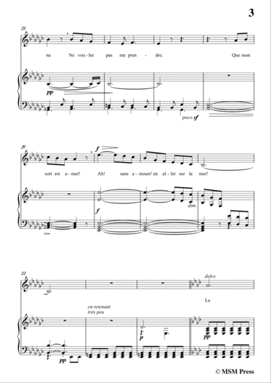 Berlioz-Sur les Lagunes in e flat minor,for voice and piano Voice Solo scores gallery preview page 5