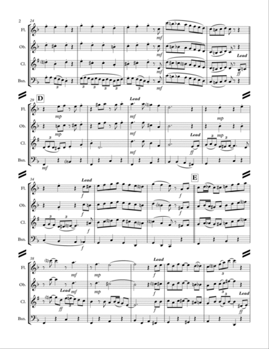 It's Beginning To Look Like Christmas Woodwind Quartet scores gallery preview page 3