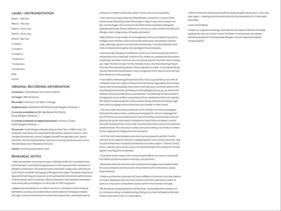 Laura: Score Jazz Ensemble scores gallery preview page 4