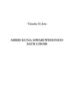 Mbiri Kuna Mwari Wehondo - SATB