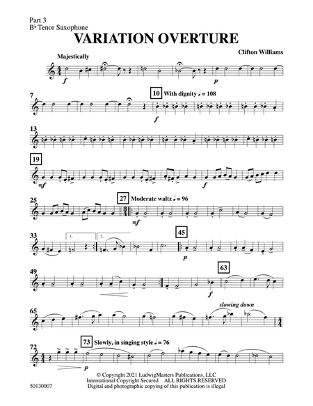 Variation Overture: Part 3 - B-flat Tenor Saxophone