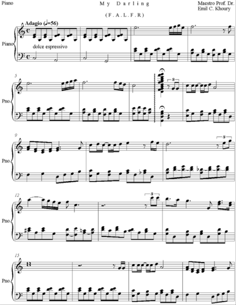 My Darling Piano Solo scores gallery preview page 1