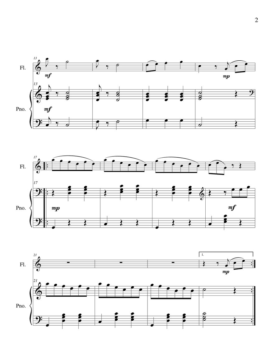 Waltz no. 2 - Flute Solo Chamber Music scores gallery preview page 4