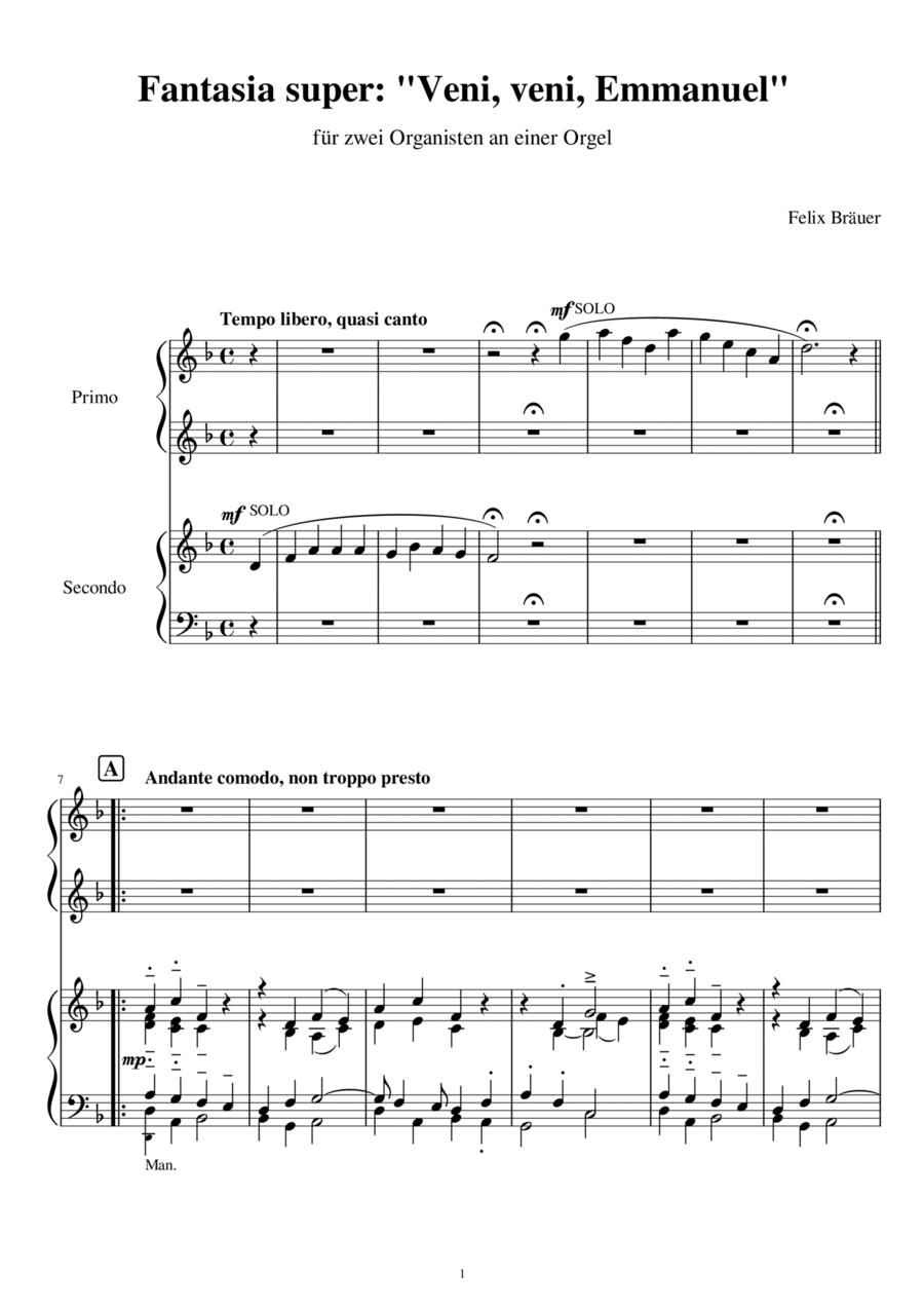 Book cover for Fantasia super: "Veni, veni, Emmanuel"