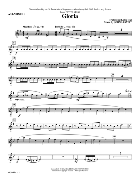Gloria (from Petite Mass) - A Clarinet 1