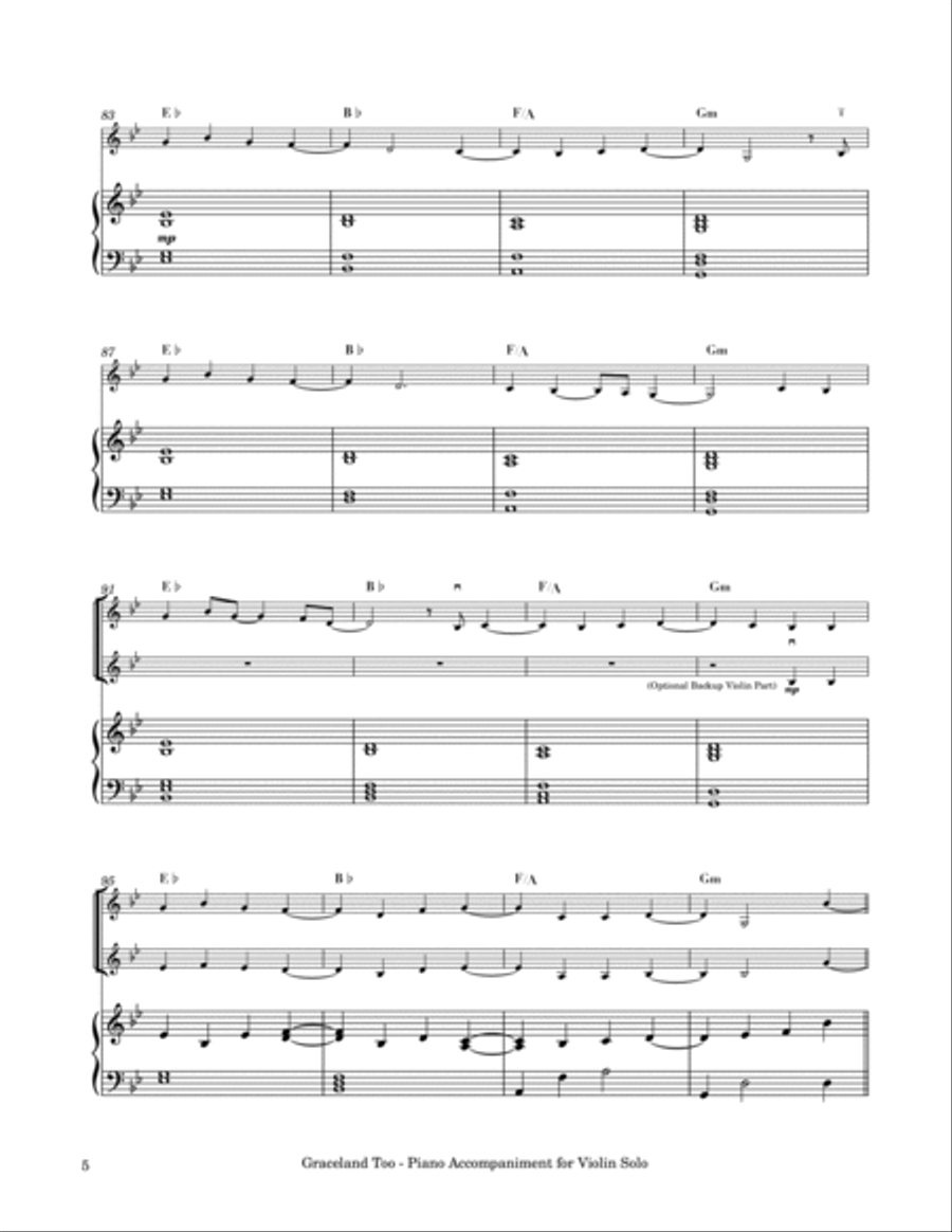 Graceland Too Violin Solo scores gallery preview page 6