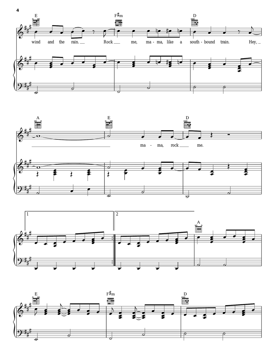 Wagon Wheel Acoustic Guitar scores gallery preview page 4
