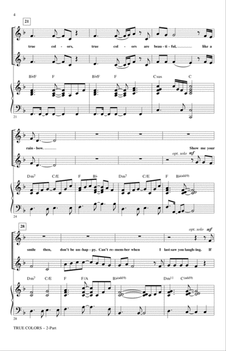 True Colors (arr. Roger Emerson) 2-Part scores gallery preview page 3