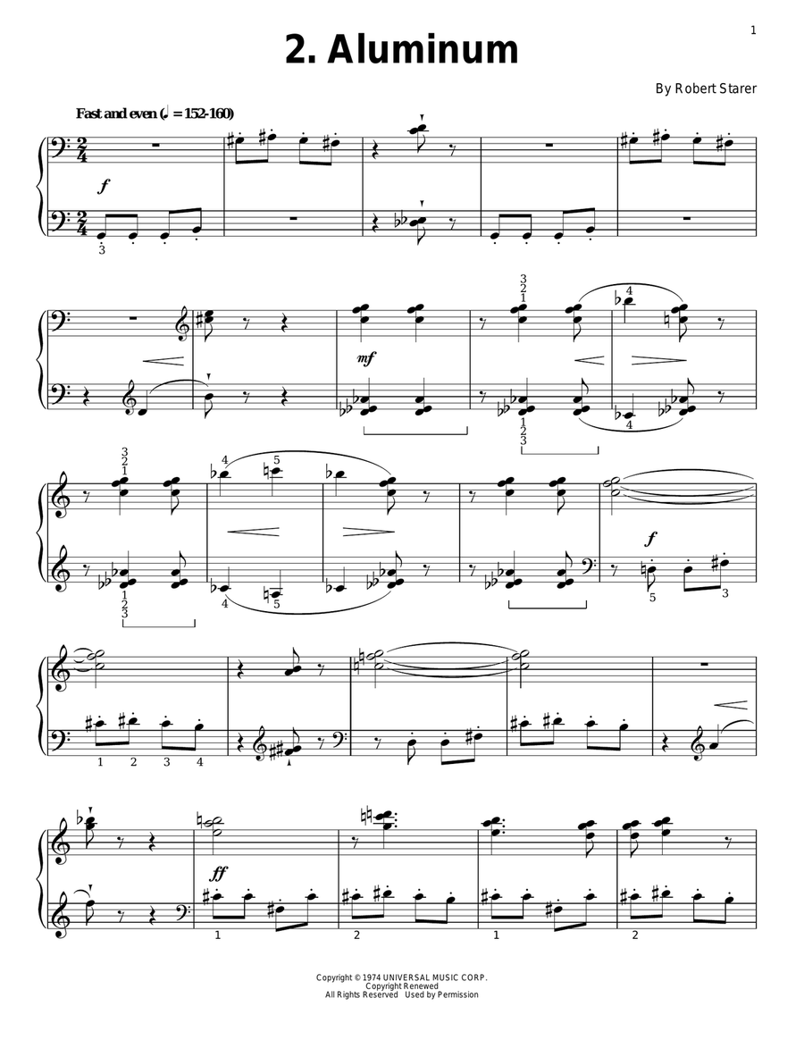 Aluminum Aluminum Piano Solo scores gallery preview page 1