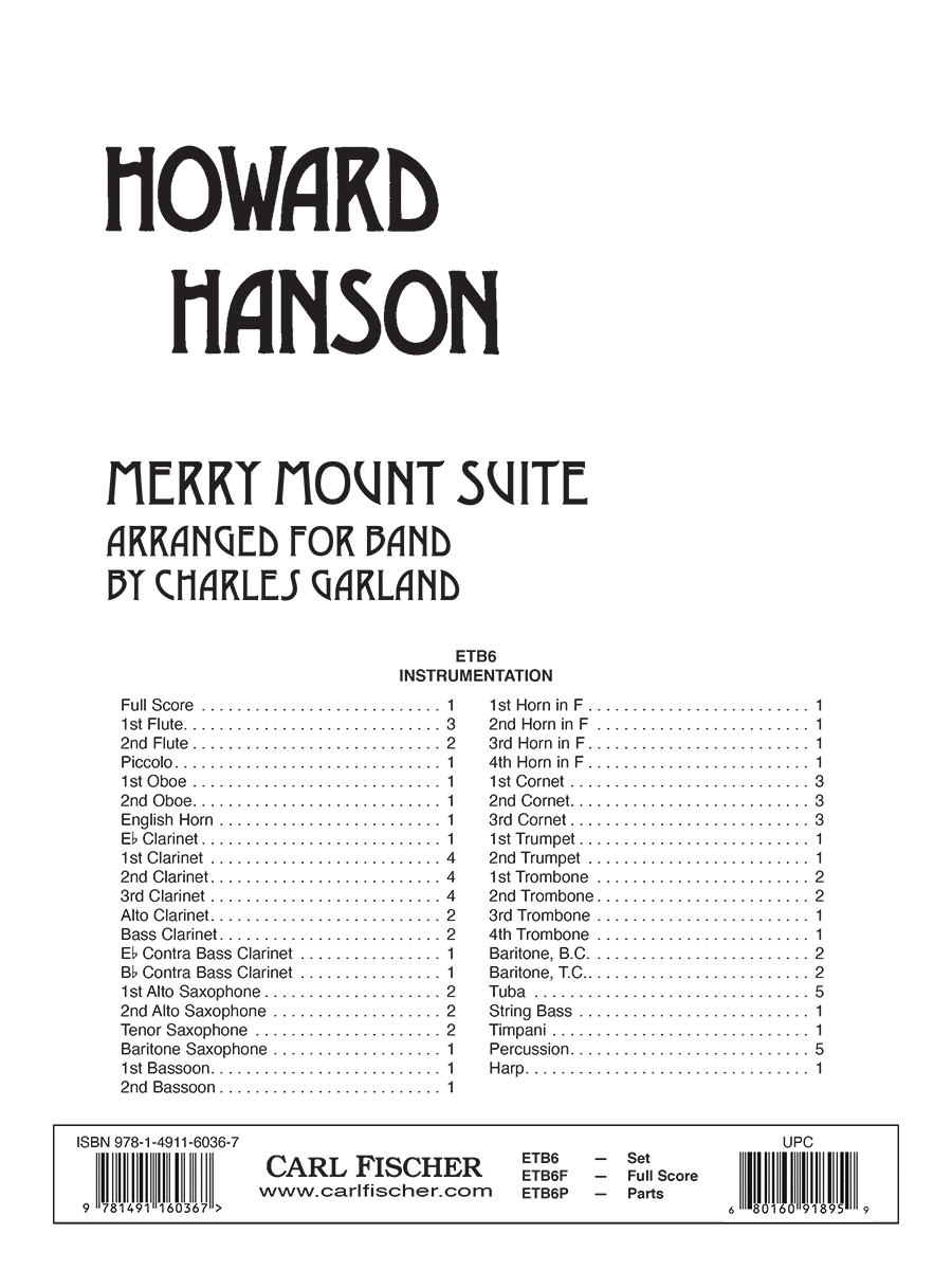 Merry Mount Suite Concert Band scores gallery preview page 1