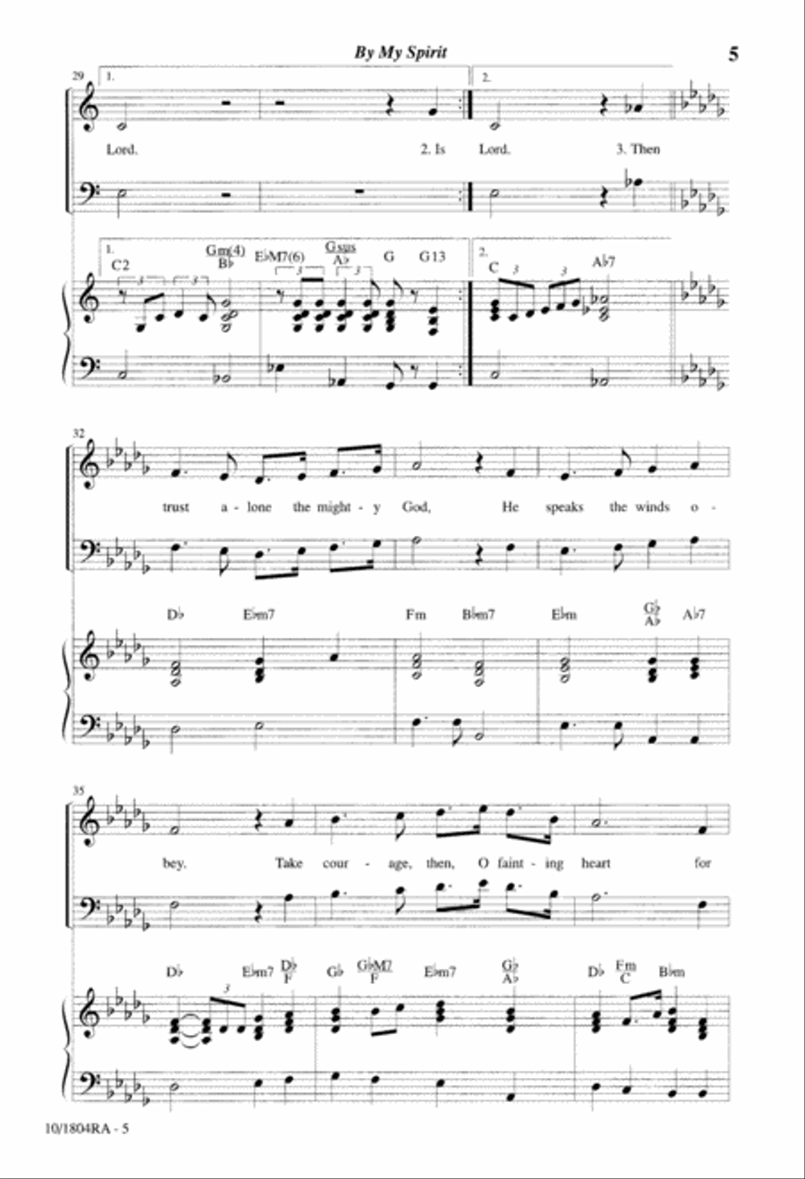 By My Spirit 4-Part scores gallery preview page 5