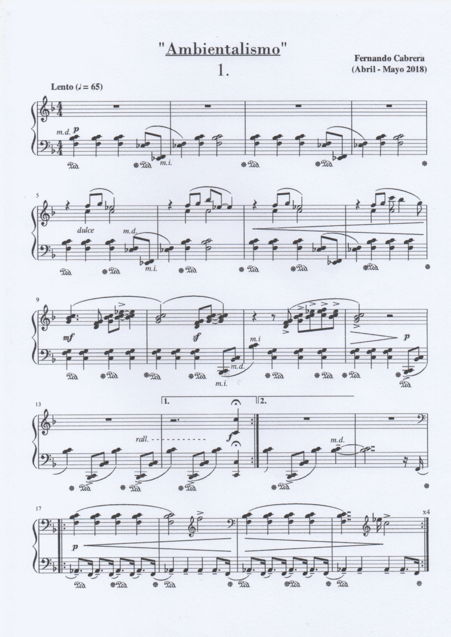 Ambientalismo Ambientalismo Piano Solo scores gallery preview page 1