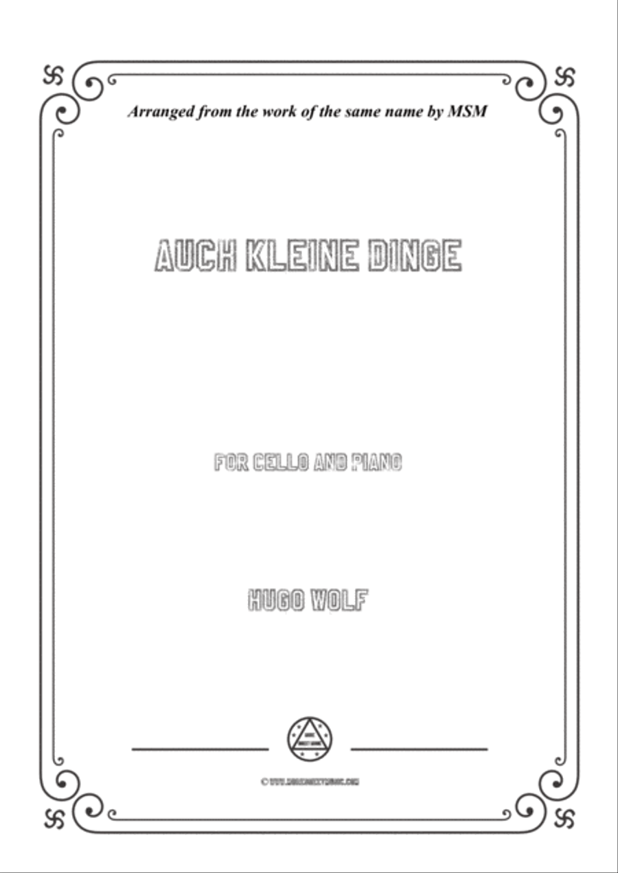 Wolf-Auch kleine Dinge, for Cello and Piano Piano scores gallery preview page 1