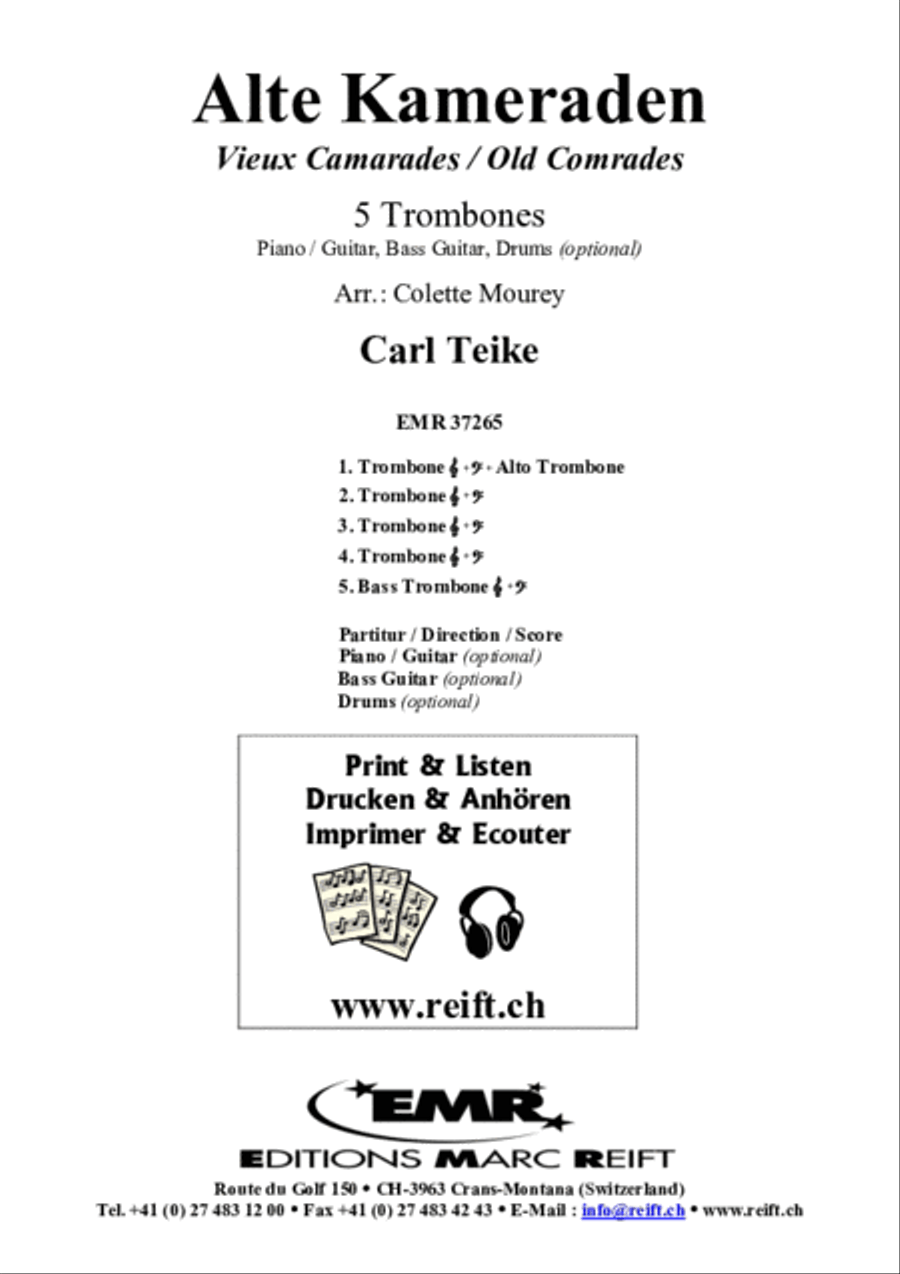 Alte Kameraden Trombone scores gallery preview page 2