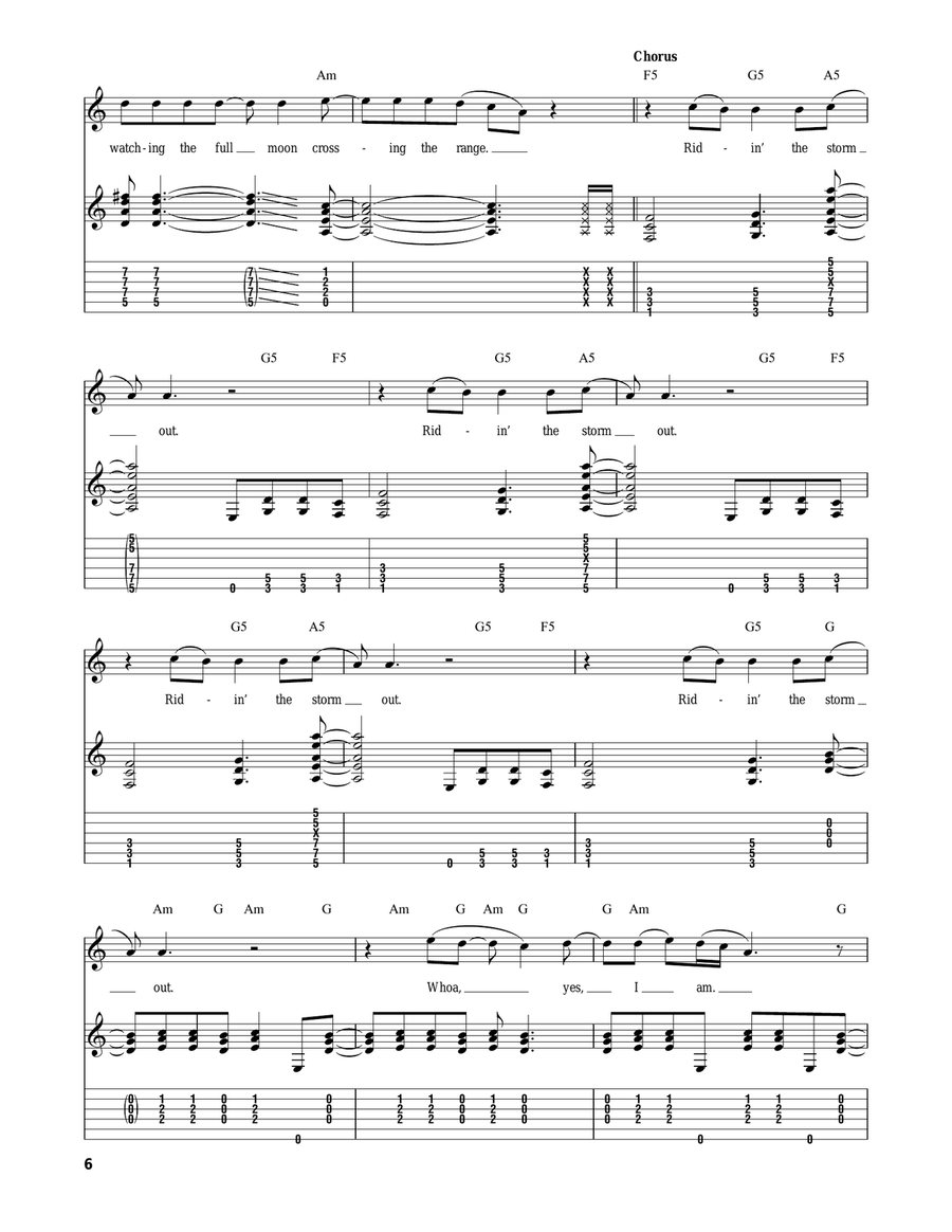 Ridin' The Storm Out Acoustic Guitar scores gallery preview page 6