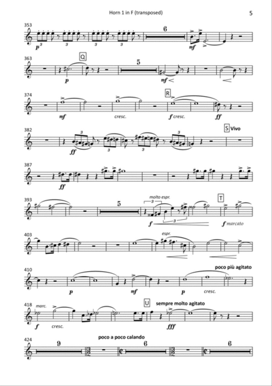 Don Juan - transposed horn parts (1-4) Horn Solo scores gallery preview page 5