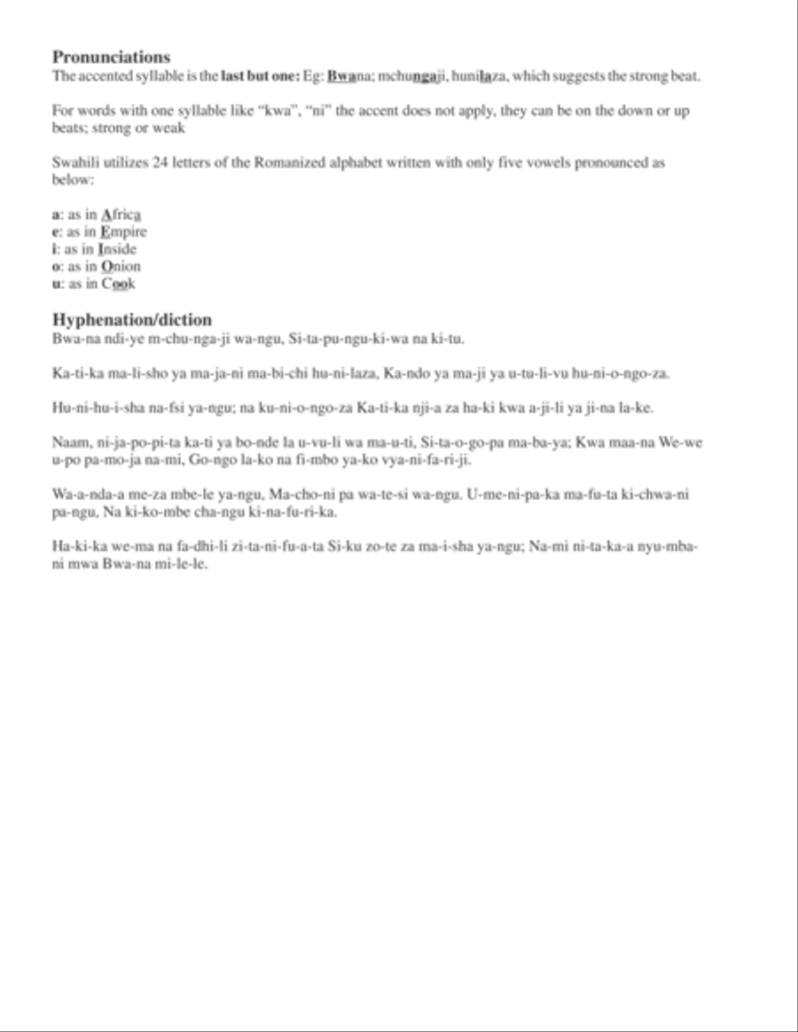 Maombi na Sifa (Prayer and Praise) 4-Part scores gallery preview page 4