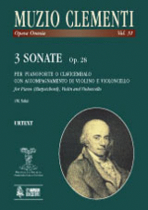 Book cover for 3 Sonatas Op. 28 for Piano (Harpsichord), Violin and Violoncello