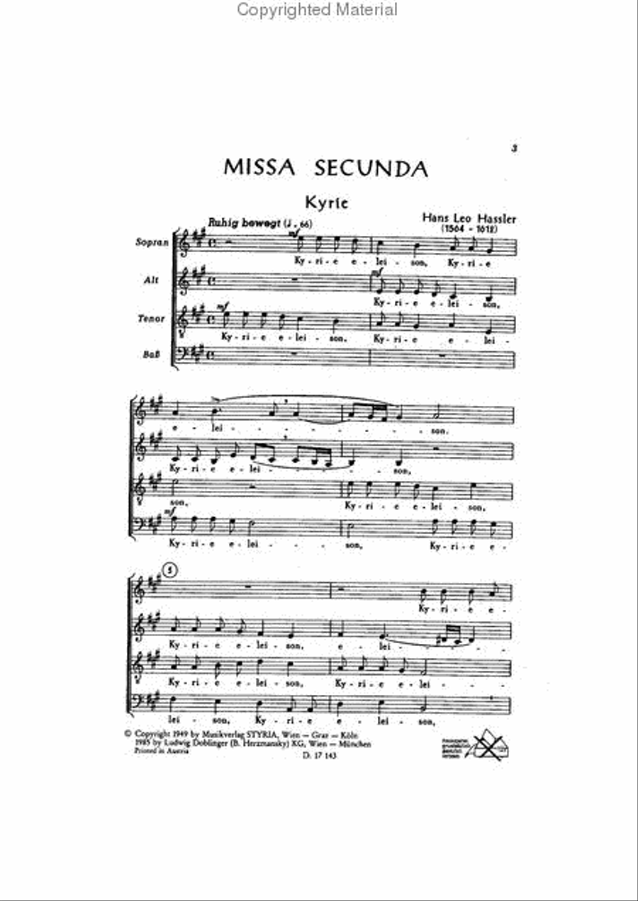 Missa secunda 4-Part scores gallery preview page 2