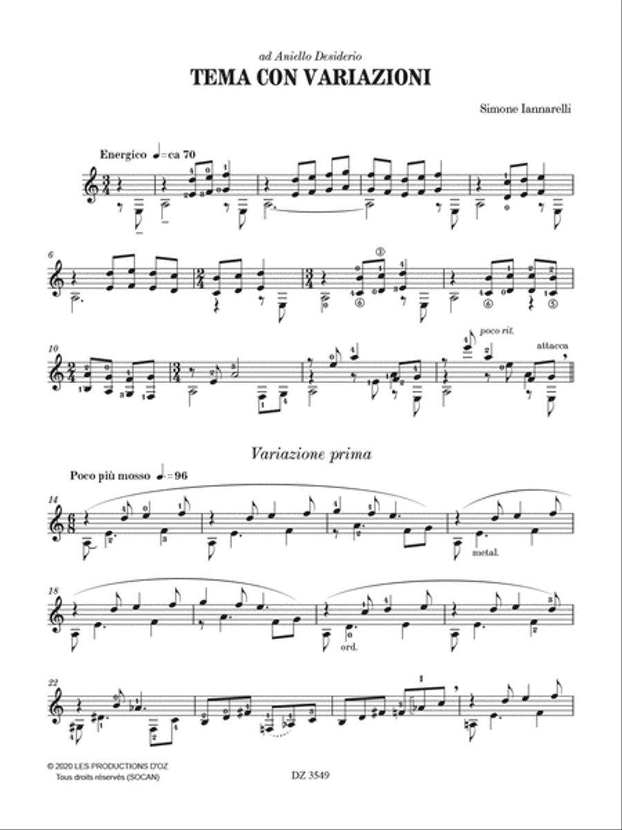 Tema con variazioni Tema con variazioni Classical Guitar scores gallery preview page 2