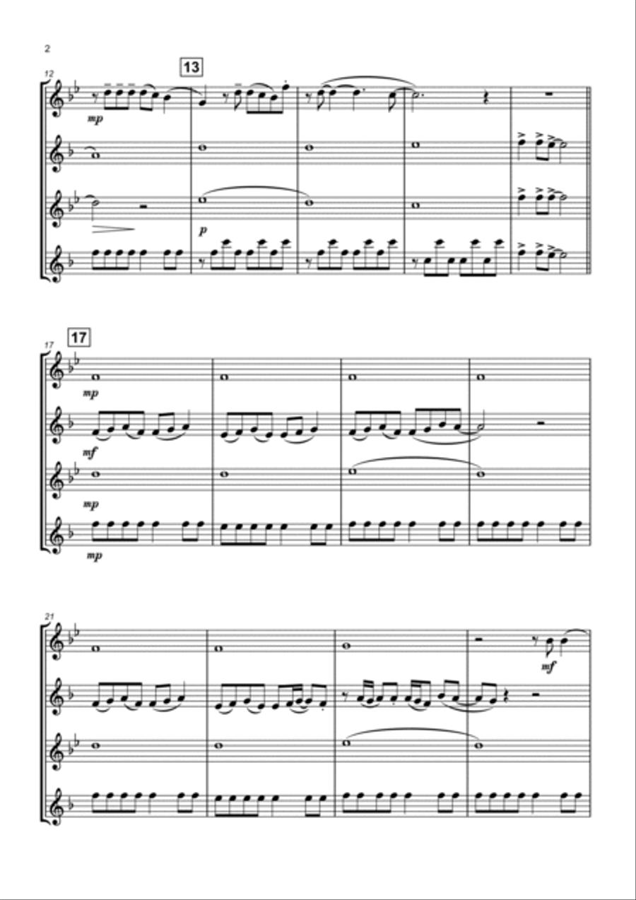 Enchanted Saxophone Quartet scores gallery preview page 2