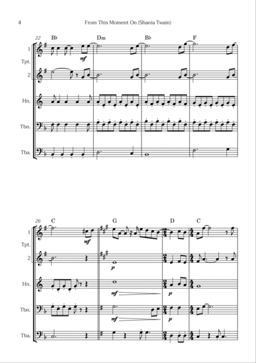 From This Moment On Brass Quintet scores gallery preview page 4