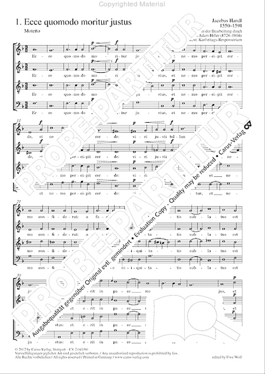 Motets and arias for choirs collected and edited by Johann Adam Hiller, vol. 6 Voice Solo scores gallery preview page 8