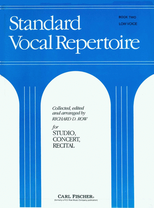Book cover for Standard Vocal Repertoire Volume 2 for Low Voice