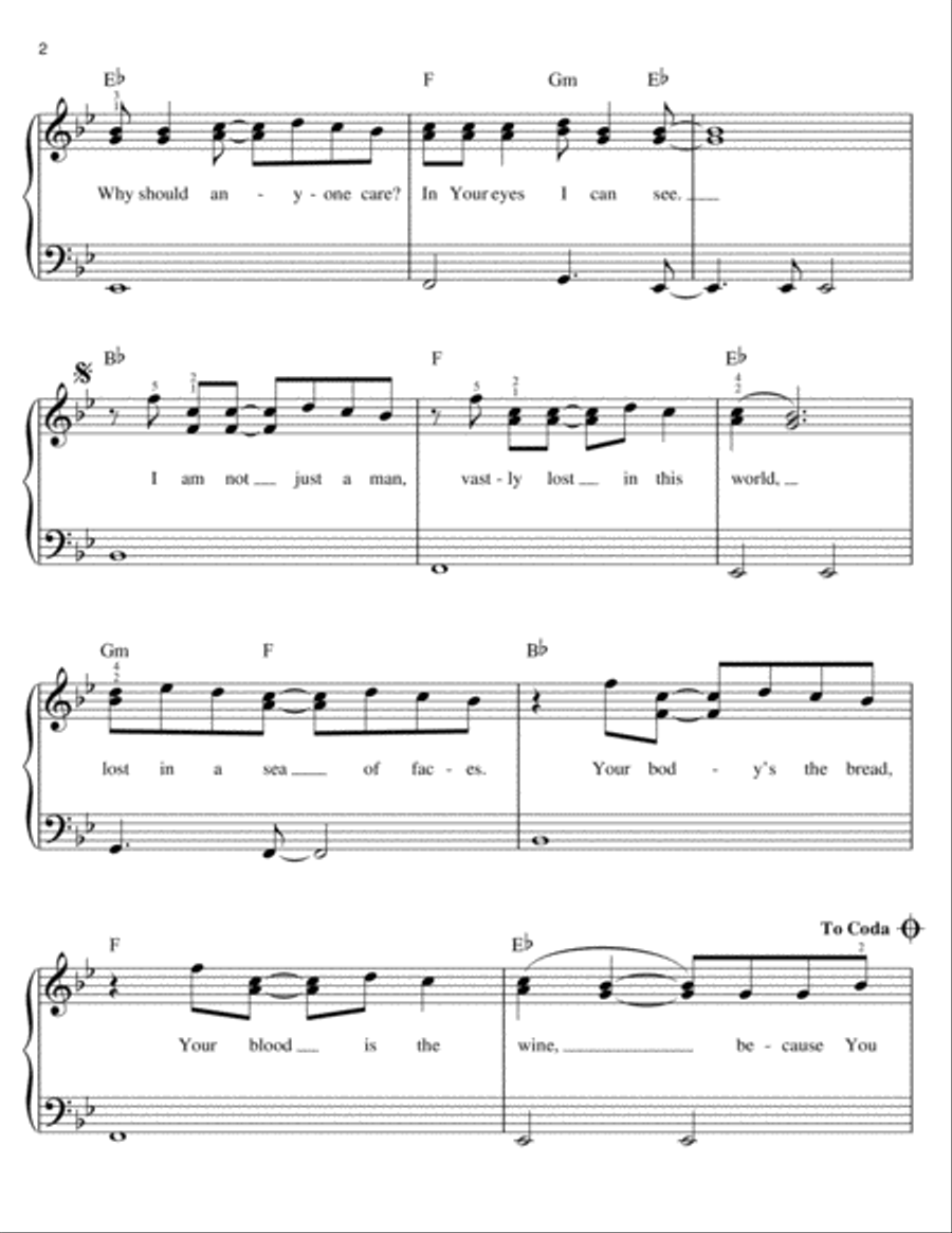 Sea Of Faces Sea Of Faces Easy Piano scores gallery preview page 2