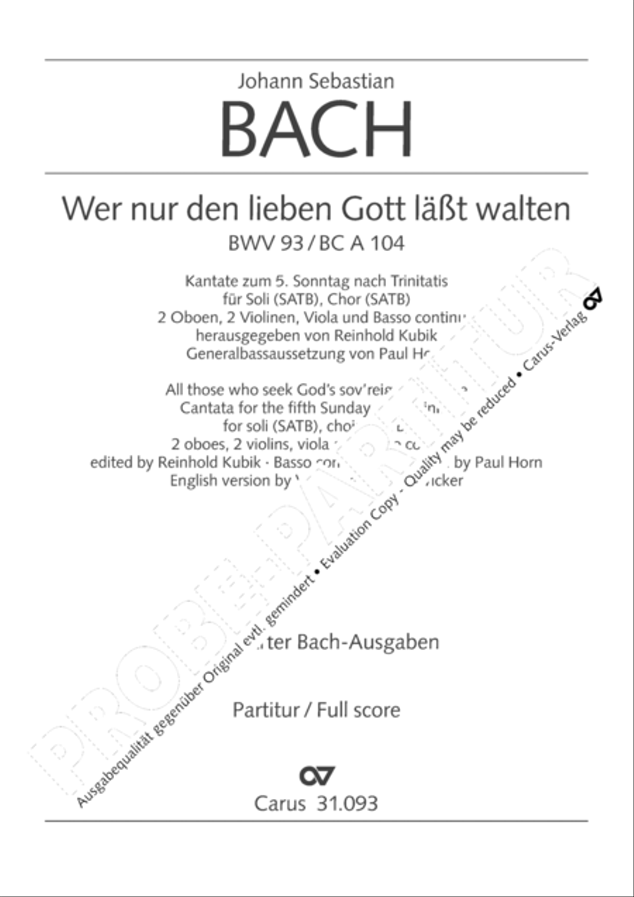 All those who seek God's sov'reign guidance (Wer nur den lieben Gott lasst walten) 4-Part scores gallery preview page 2