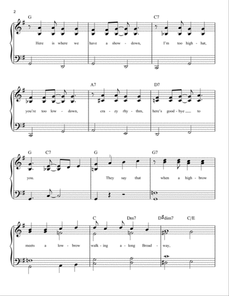Crazy Rhythm Easy Piano scores gallery preview page 2