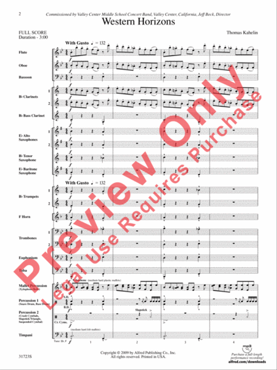 Western Horizons Concert Band scores gallery preview page 3