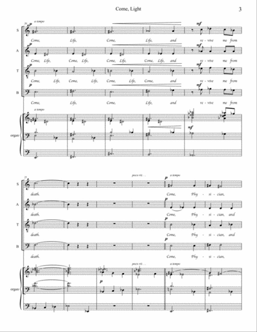 Come, Light 4-Part scores gallery preview page 4
