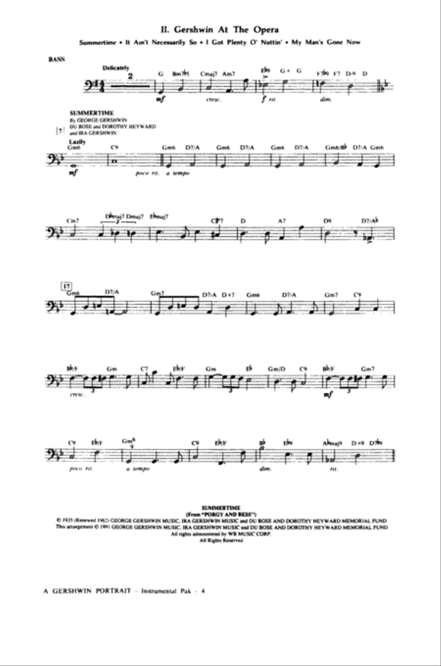 A Gershwin Portrait! The Music of George and Ira Gershwin: String Bass Double Bass scores gallery preview page 4