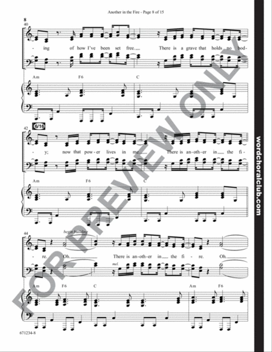 Another in the Fire - Anthem 4-Part scores gallery preview page 8