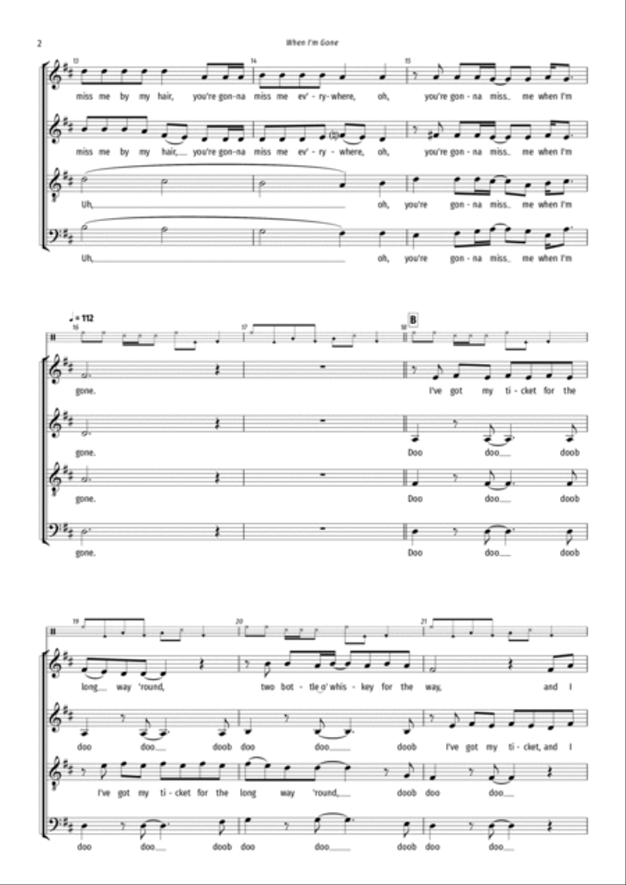 Cups (when I'm Gone) 4-Part scores gallery preview page 2