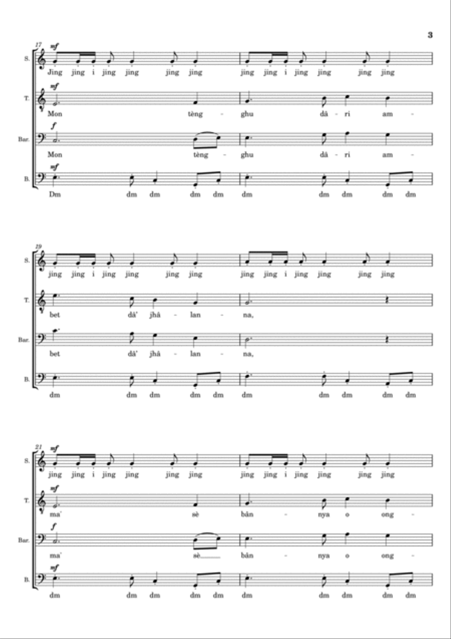 Tondu' Majâng 4-Part scores gallery preview page 5