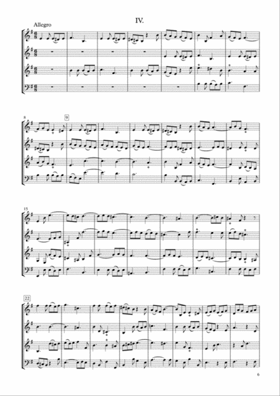 Sonata Op.34-3 for Clarinet quartet Clarinet Quartet scores gallery preview page 6