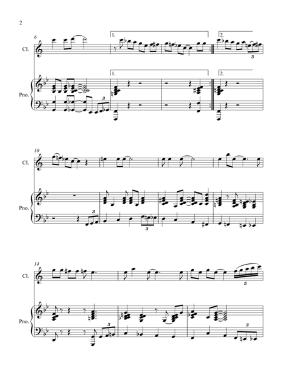 Basin Street Blues Clarinet Solo scores gallery preview page 2