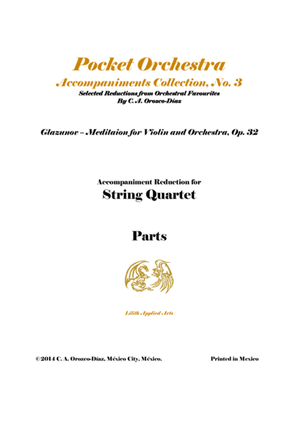 Glazunov - Meditation for Violin and String Quartet, Op. 32 (PARTS) image number null