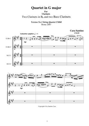 Clarinet Quartet in G major - CS135