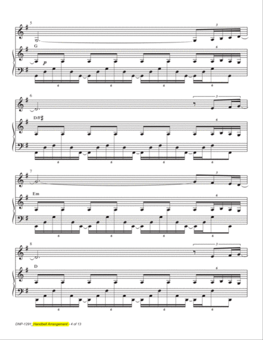 The First Noel-Handbells, with piano accompaniment - REPRODUCIBLE Handbell Choir scores gallery preview page 4