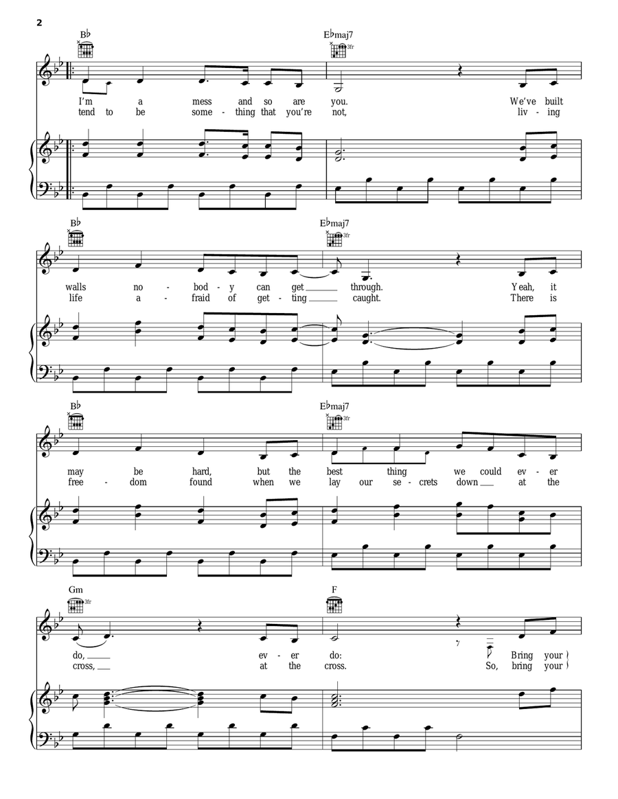 If We're Honest If We're Honest Piano, Vocal, Guitar scores gallery preview page 2