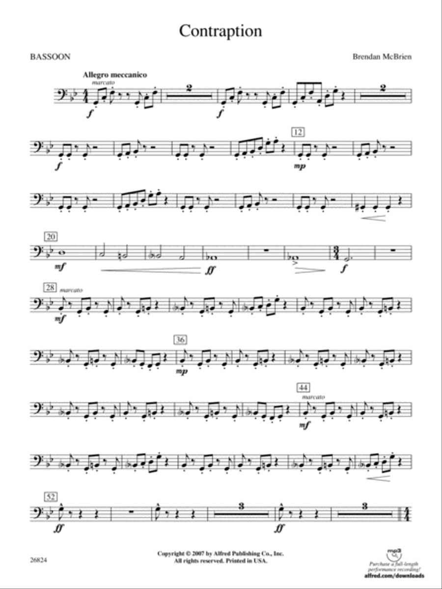 Contraption: Bassoon Concert Band scores gallery preview page 1