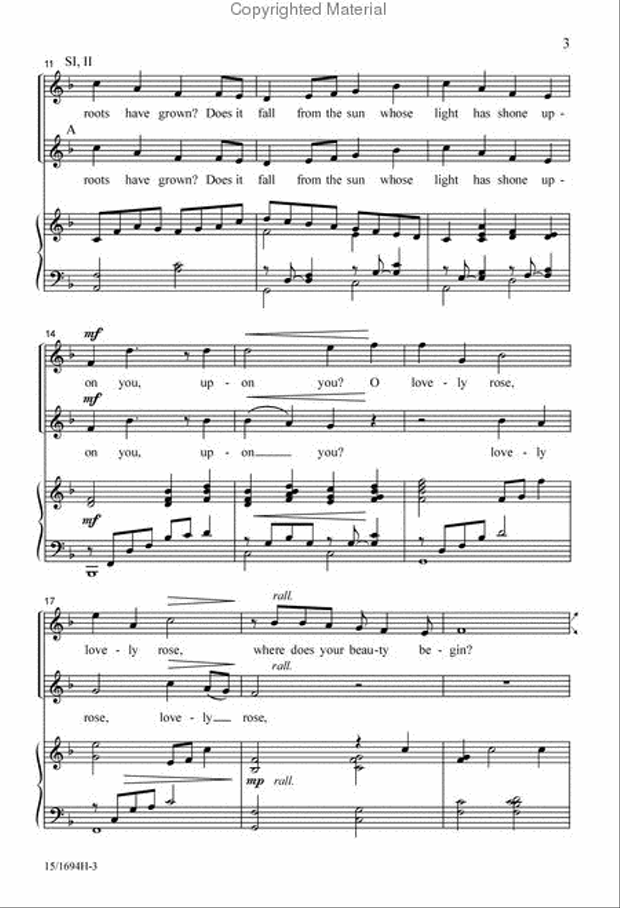 O Lovely Rose O Lovely Rose SSA scores gallery preview page 3