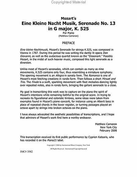 Eine kleine Nachtmusik, Serenade No. 13 in G Major (K. 525)