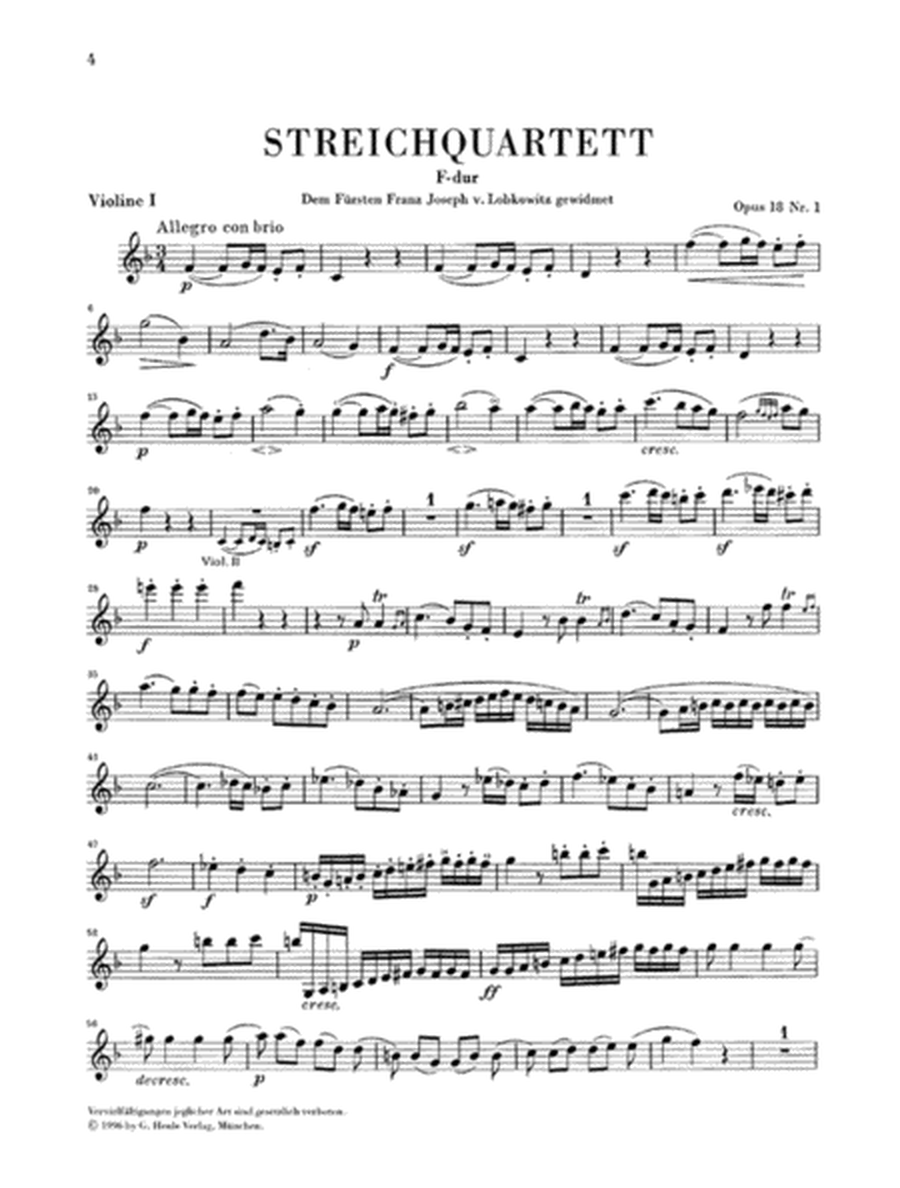 String Quartets and String Quartet-Version of the Piano Sonata op. 18/1-6 und op. 14/1