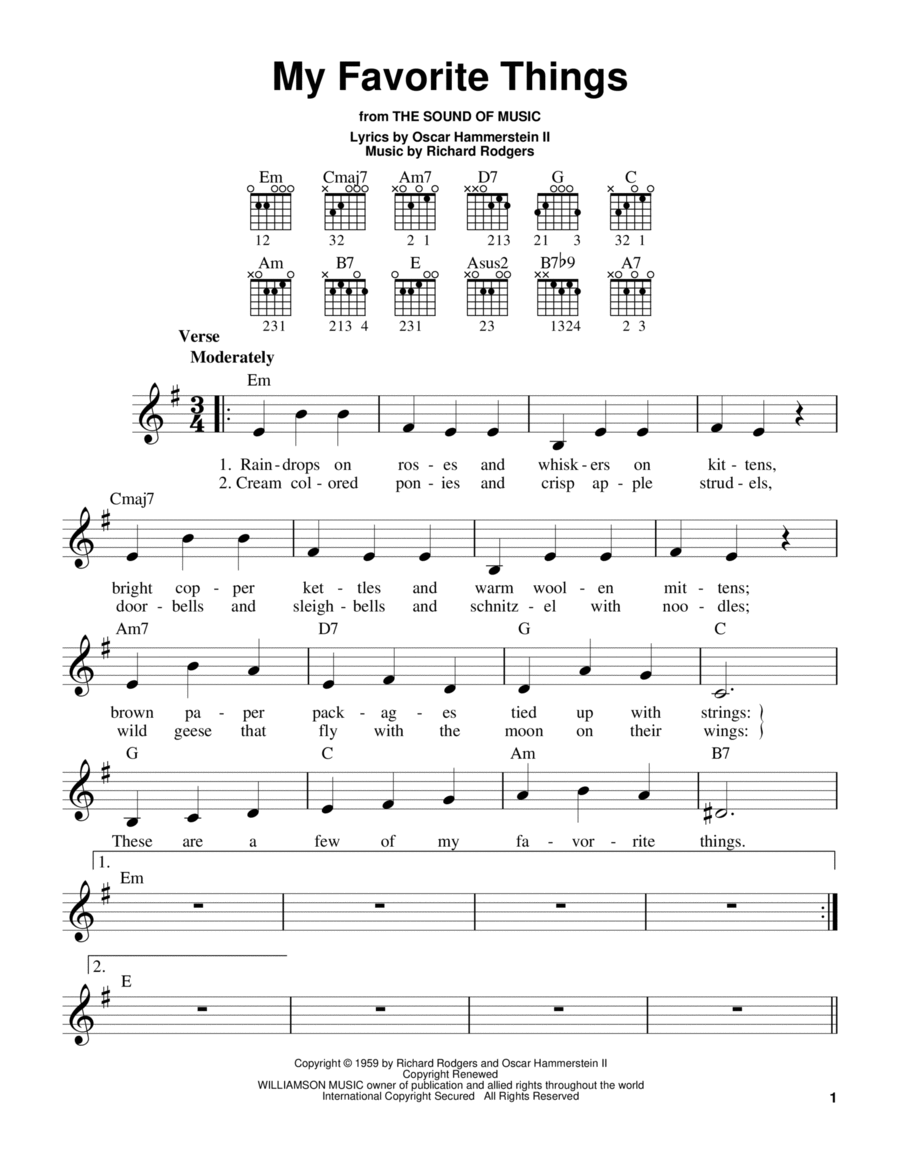 My Favorite Things (from The Sound of Music) Electric Guitar scores gallery preview page 1